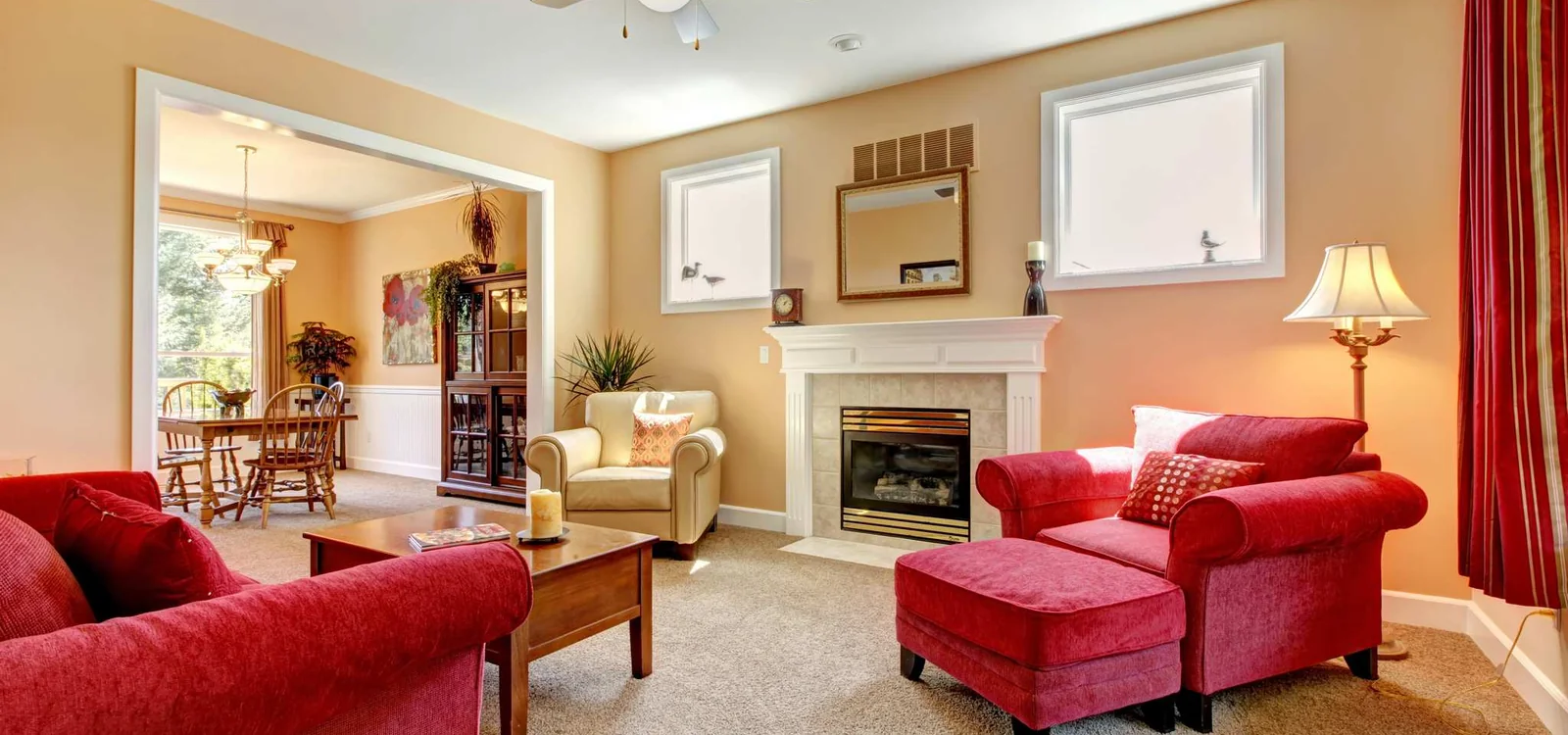 Elegant living room painted in light tones by Art of Painting Custom Restoration LLC, showcasing early booking painting discount in Everett WA.